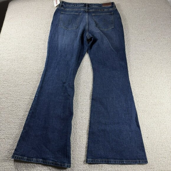 Wrangler High Rise Fierce Flare Denim Stretch Jeans Blue Women’s Size 14 x 32 - Picture 5 of 6